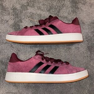 NWT Adidas Suede Grand Court Burgundy Sneakers  Size 13